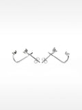 Pendientes Ear Jacket Con Circonitas - Plata De Ley 925