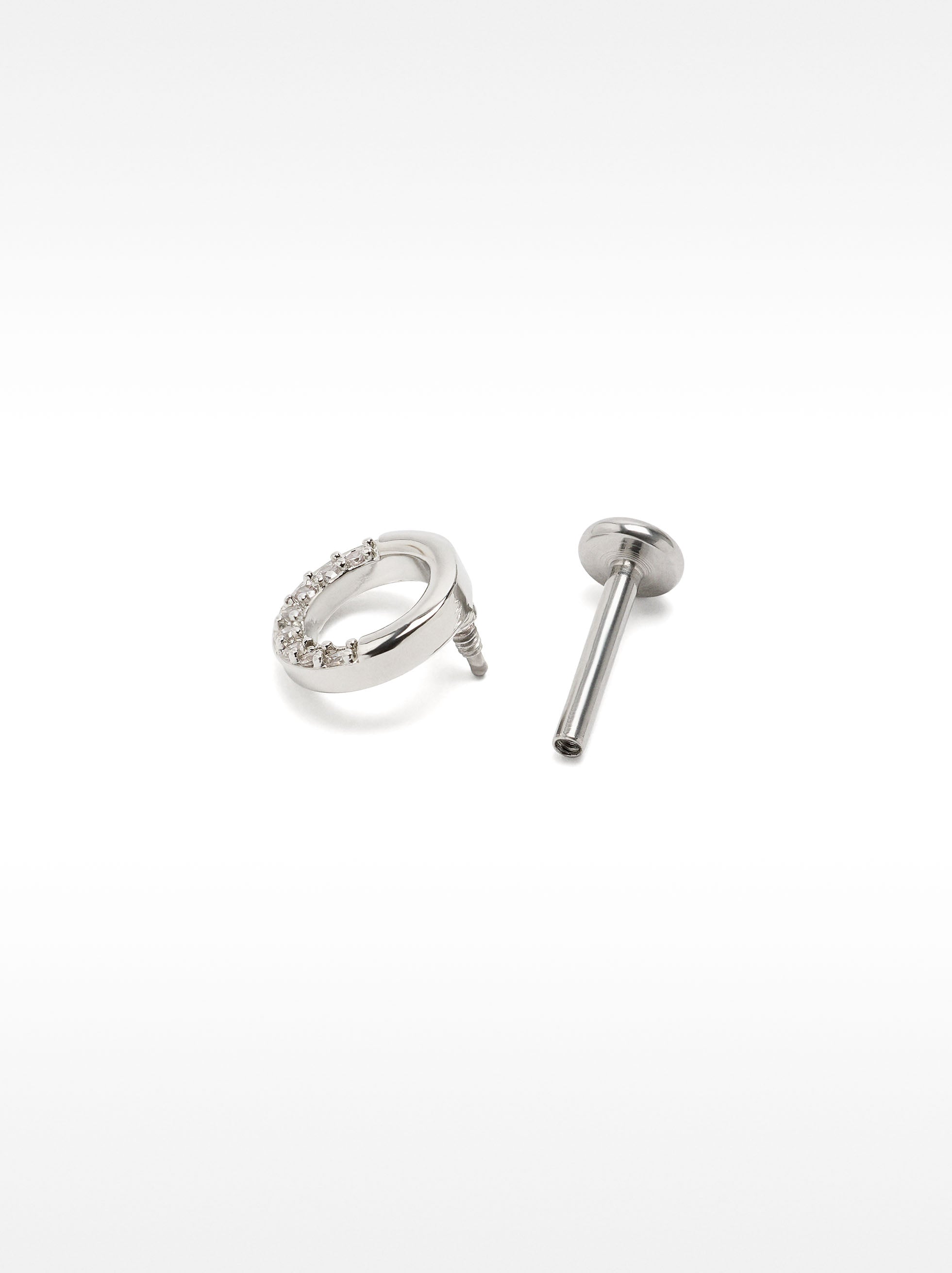 Piercing De Oreja Tipo Aro Con Circonitas – Acero Inoxidable
