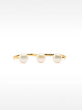 Anillo Doble Con Perlas De Agua Dulce - Plata De Ley 925