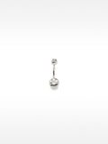Piercing De Ombligo Con Cristal – Acero Inoxidable