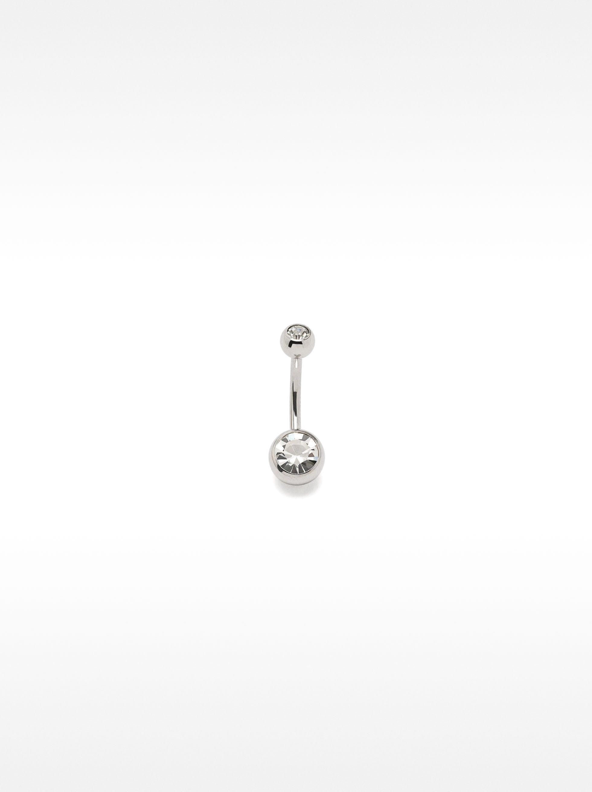 Piercing De Ombligo Con Cristal – Acero Inoxidable