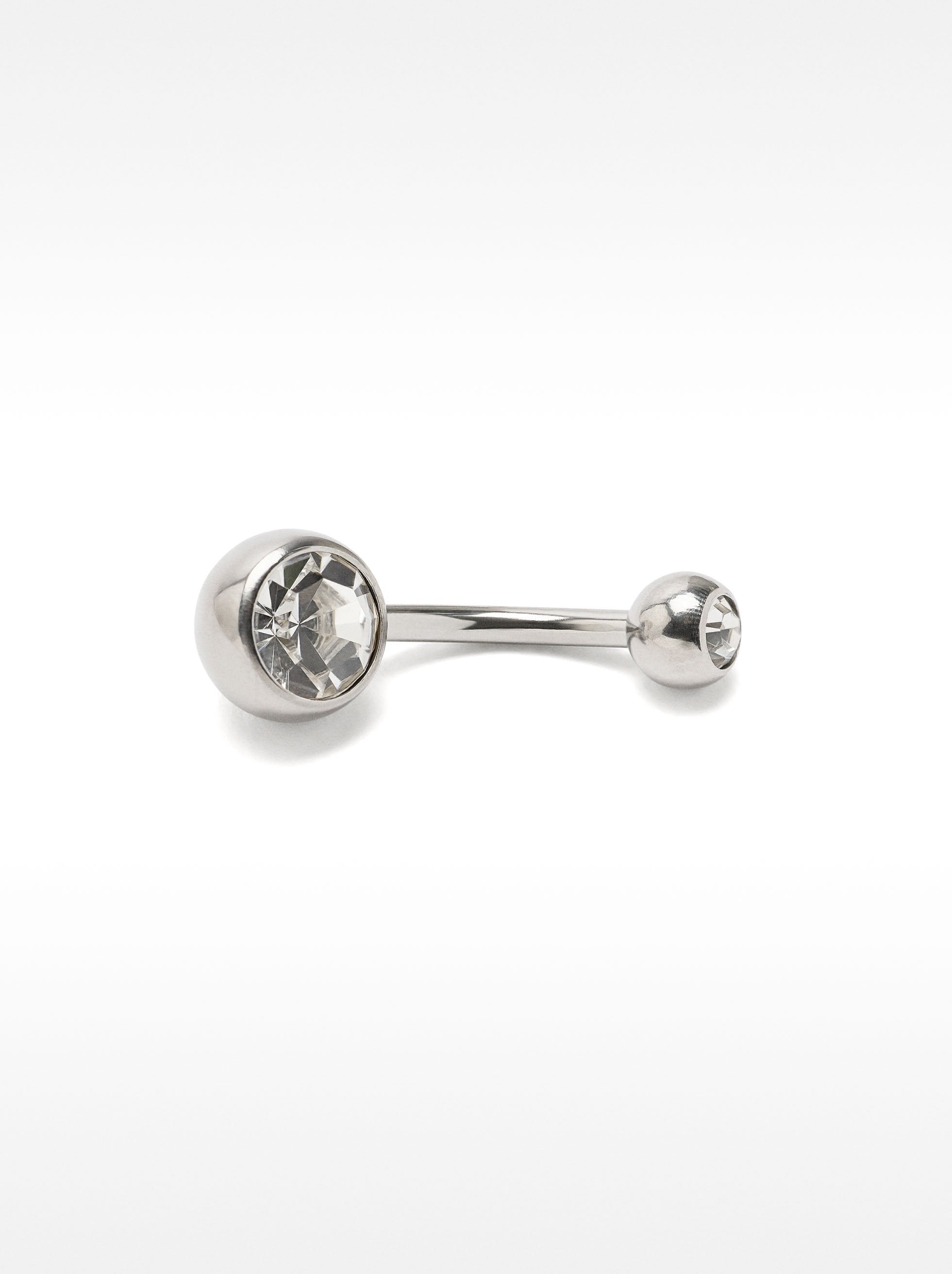 Piercing De Ombligo Con Cristal – Acero Inoxidable
