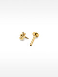 Piercing De Oreja Con Flor Y Circonitas – Acero Inoxidable