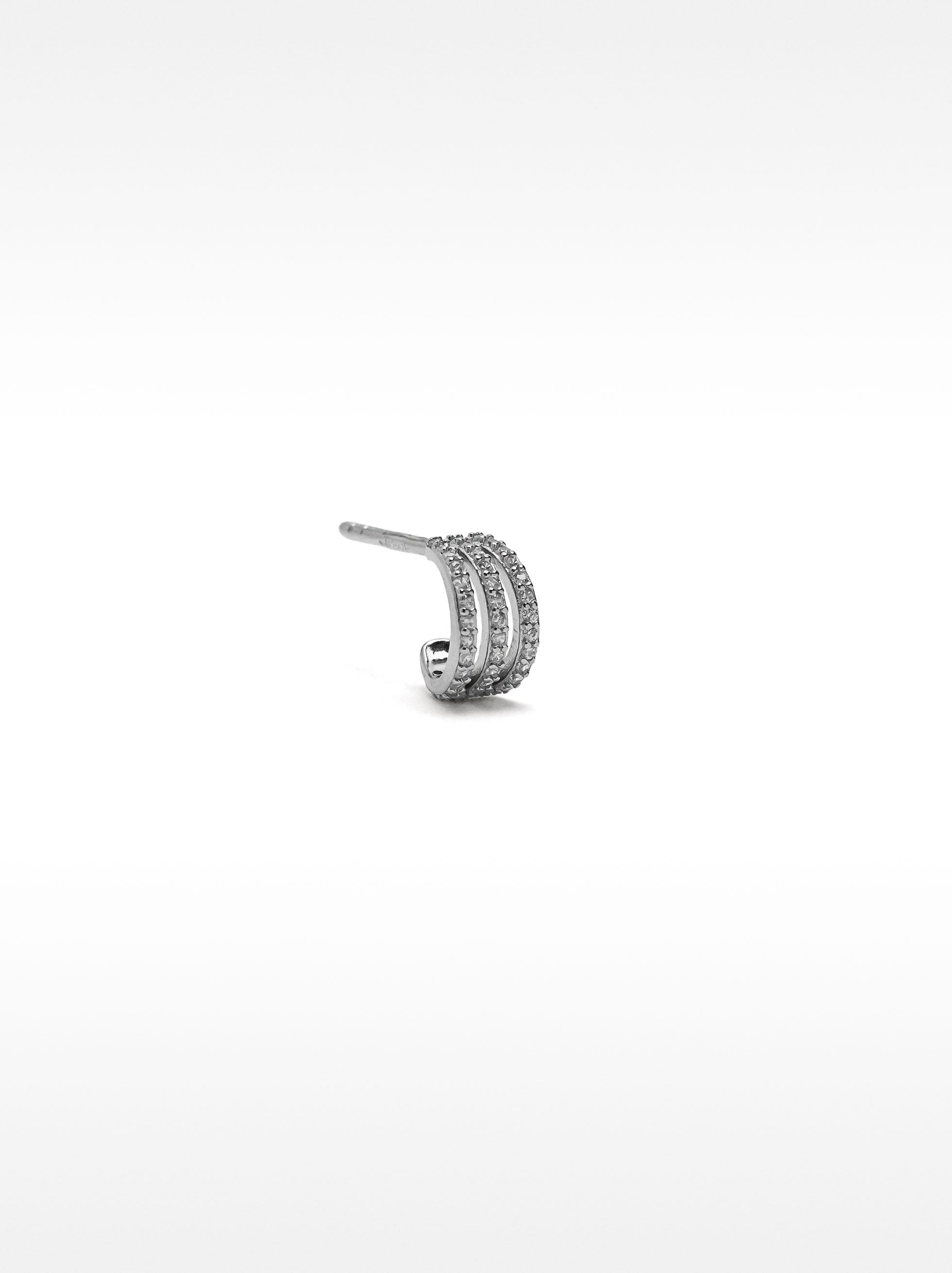 Aro Individual Con Circonitas - Plata De Ley 925
