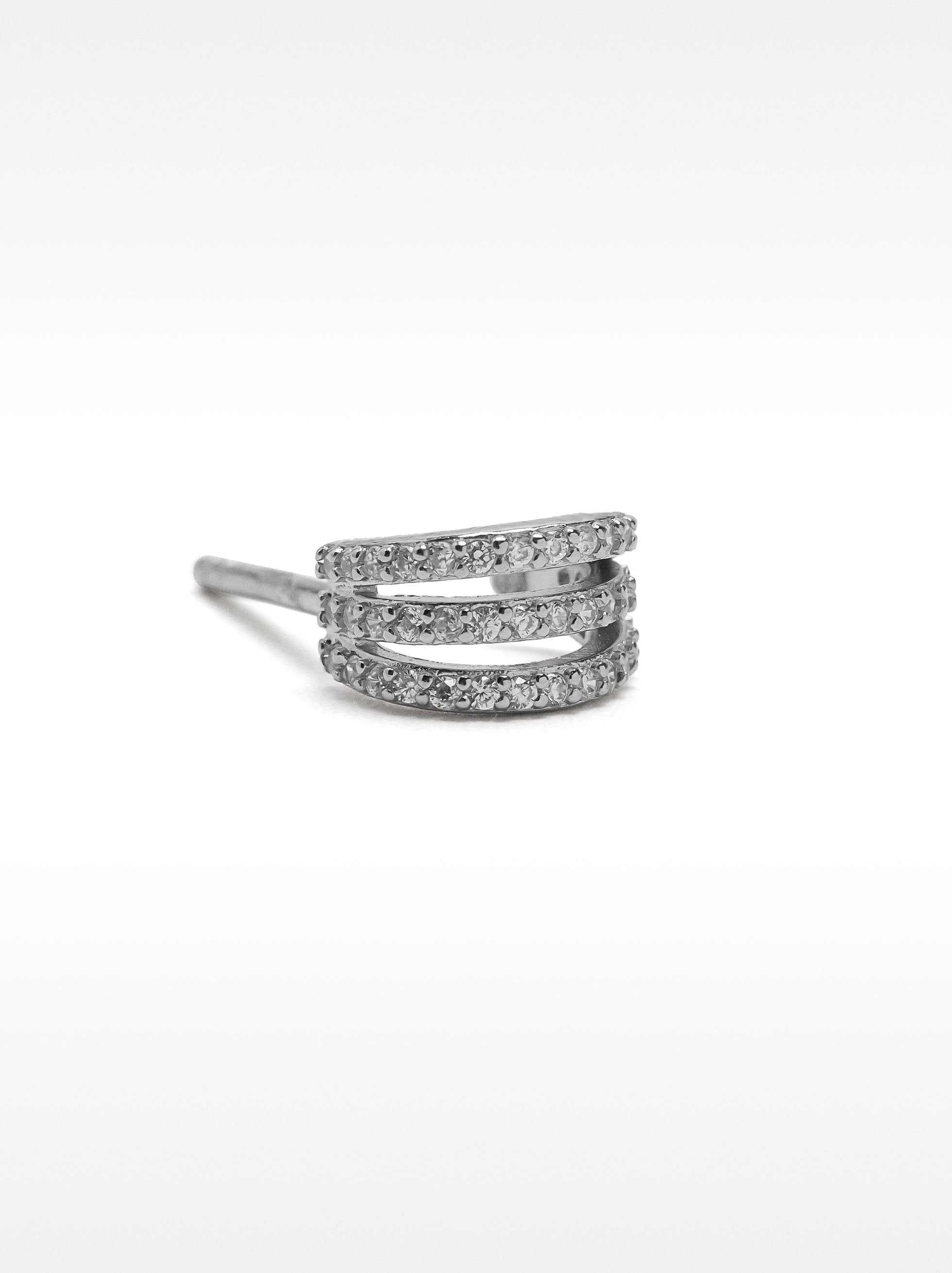 Aro Individual Con Circonitas - Plata De Ley 925