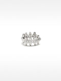 Pendiente Individual Con Circonitas Y Relieve - Plata De Ley 925