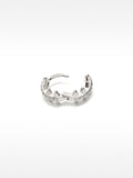 Pendiente Individual Con Circonitas Y Relieve - Plata De Ley 925