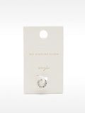 Pendiente Individual Con Circonitas Y Relieve - Plata De Ley 925