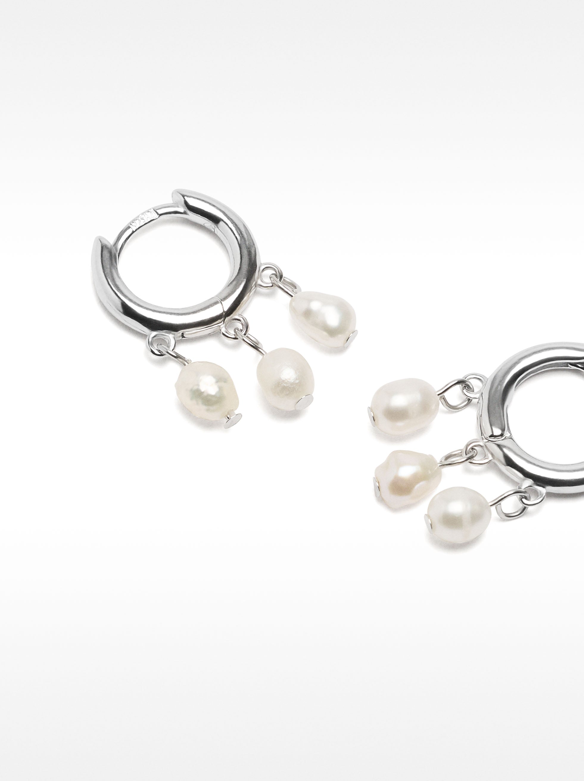 Aros Con Perlas - Plata De Ley 925