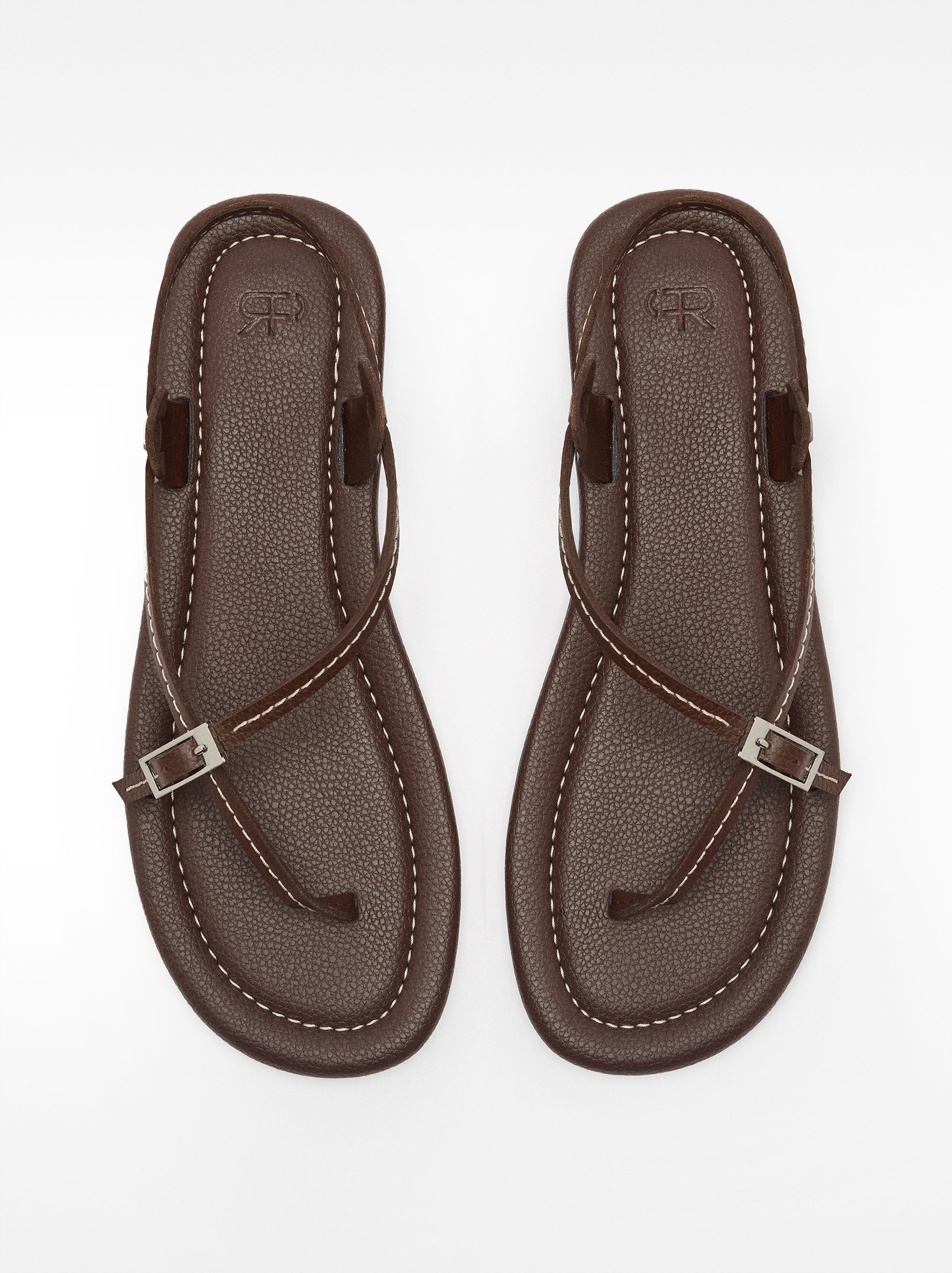 Sandalias Planas De Piel Con Tiras Finas