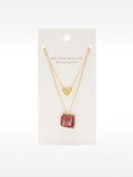 Collar Doble Con Colgantes De Corazón - Plata De Ley 925