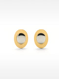 Pendientes Bicolor Ovalados - Acero Inoxidable