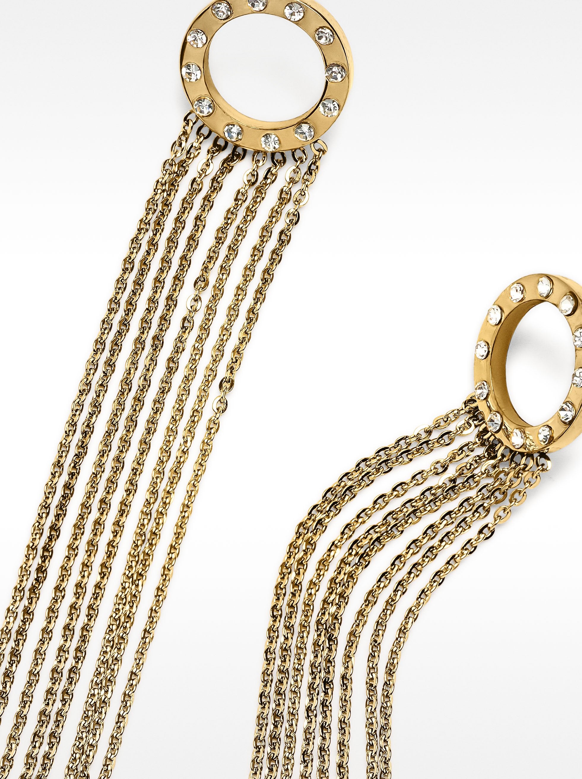 Pendientes Largos Con Cristales - Acero Inoxidable
