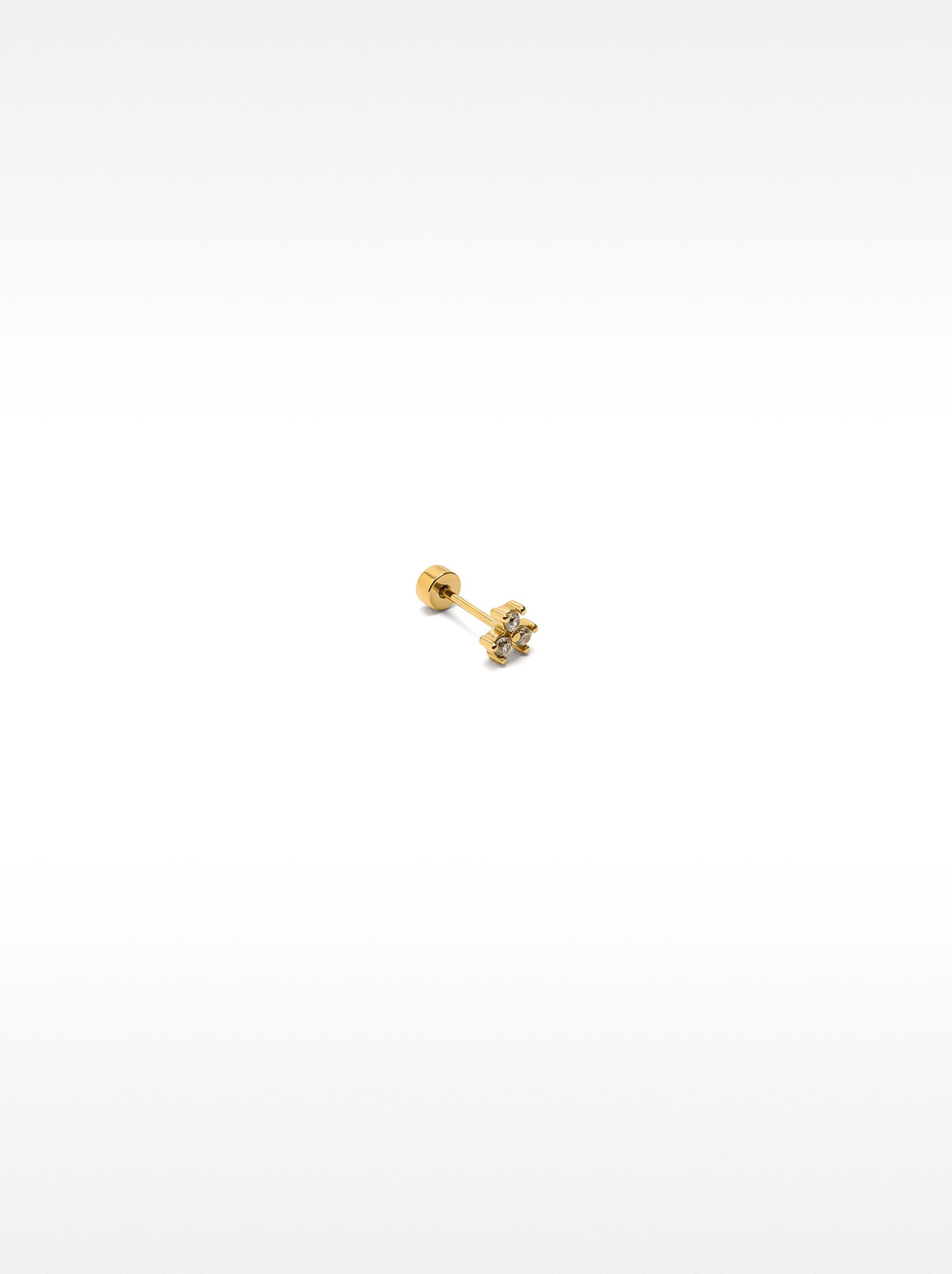 Piercing De Oreja Con Cristales – Acero Inoxidable