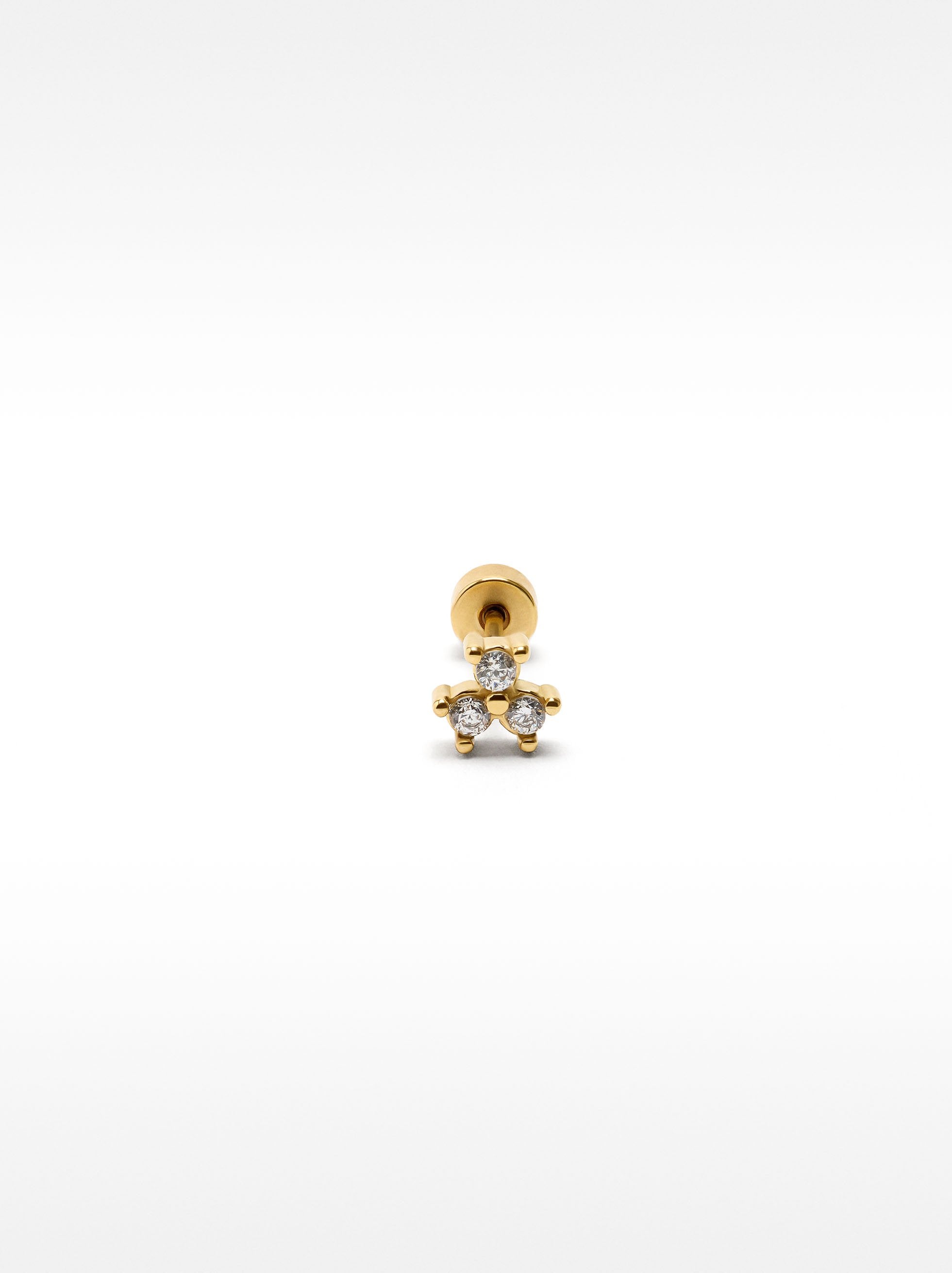 Piercing De Oreja Con Cristales – Acero Inoxidable