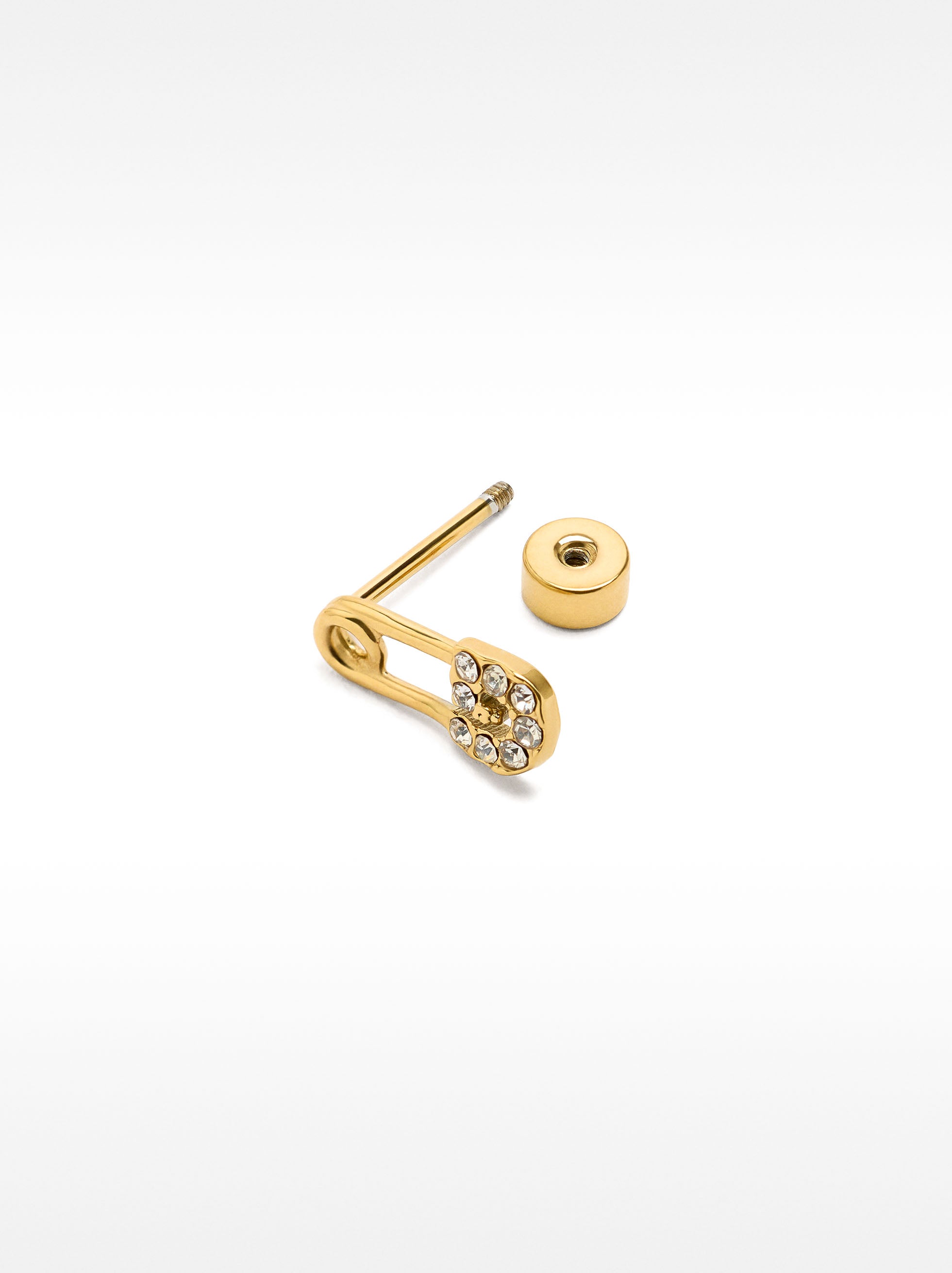 Piercing Imperdible Con Cristales - Acero Inoxidable