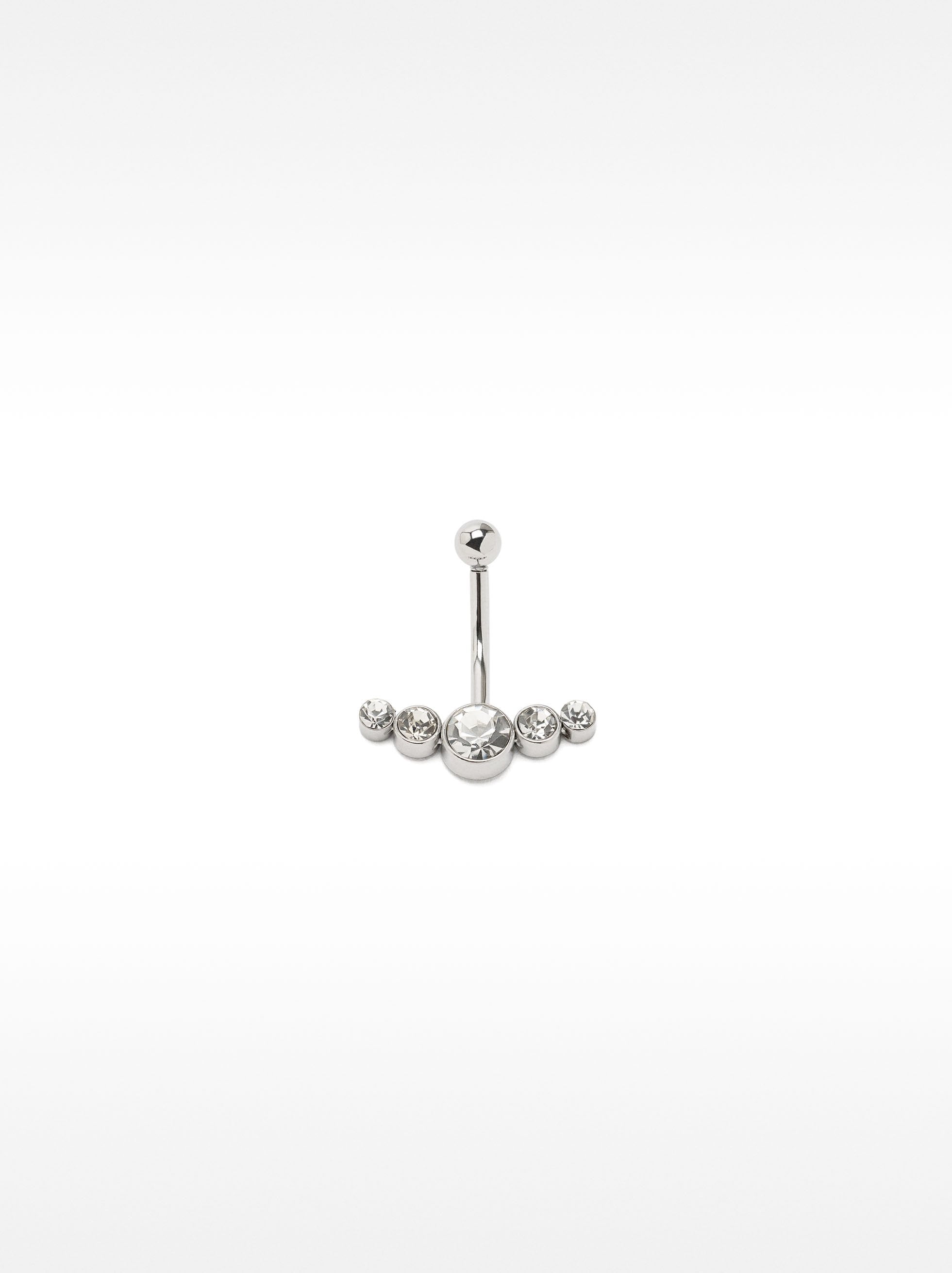 Piercing De Ombligo Con Círculos De Cristal – Acero Inoxidable