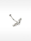 Piercing De Ombligo Con Círculos De Cristal – Acero Inoxidable