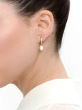 Pendientes De Aro Con Perlas De Agua Dulce - Acero Inoxidable