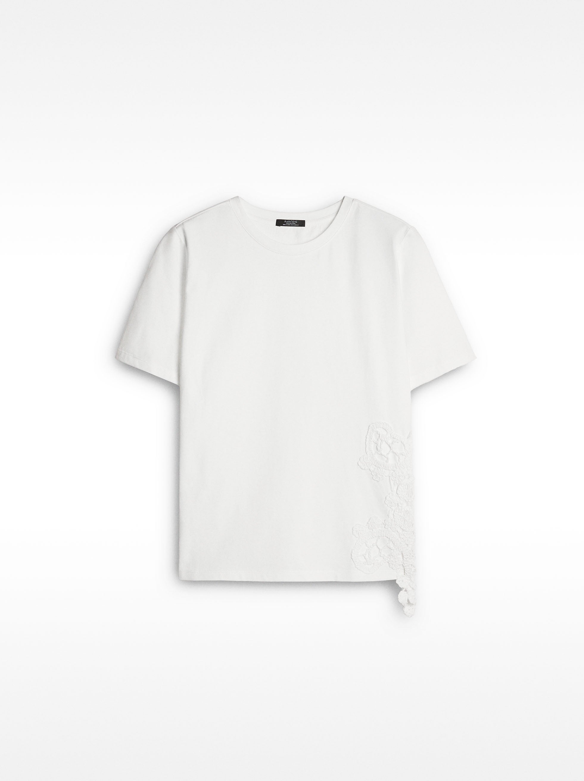 Camiseta 100% Algodón Con Bordado