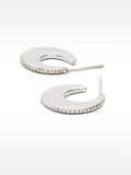 Pendientes Redondos Con Cristales - Acero Inoxidable