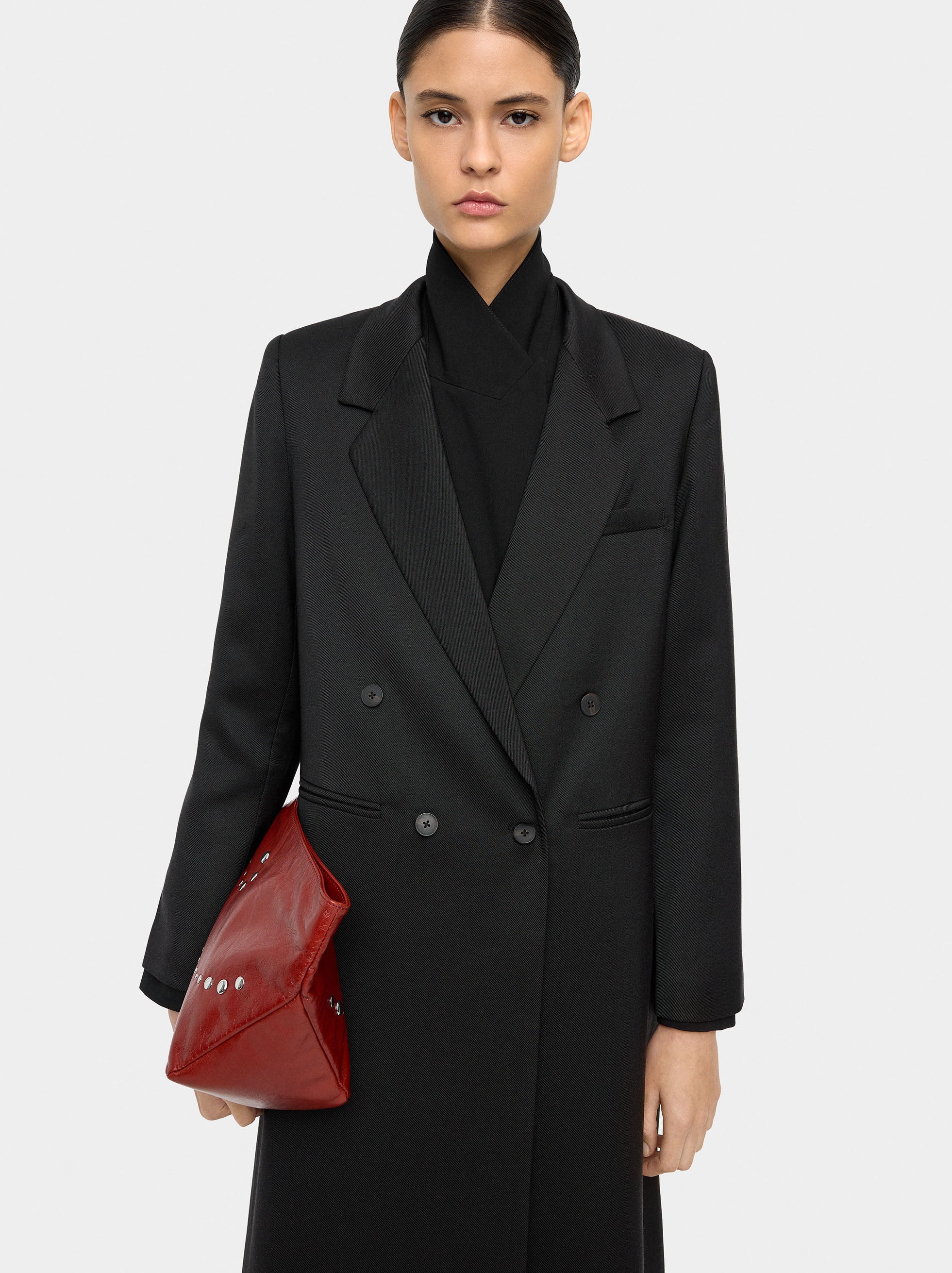 Blazer Largo Con Hombreras