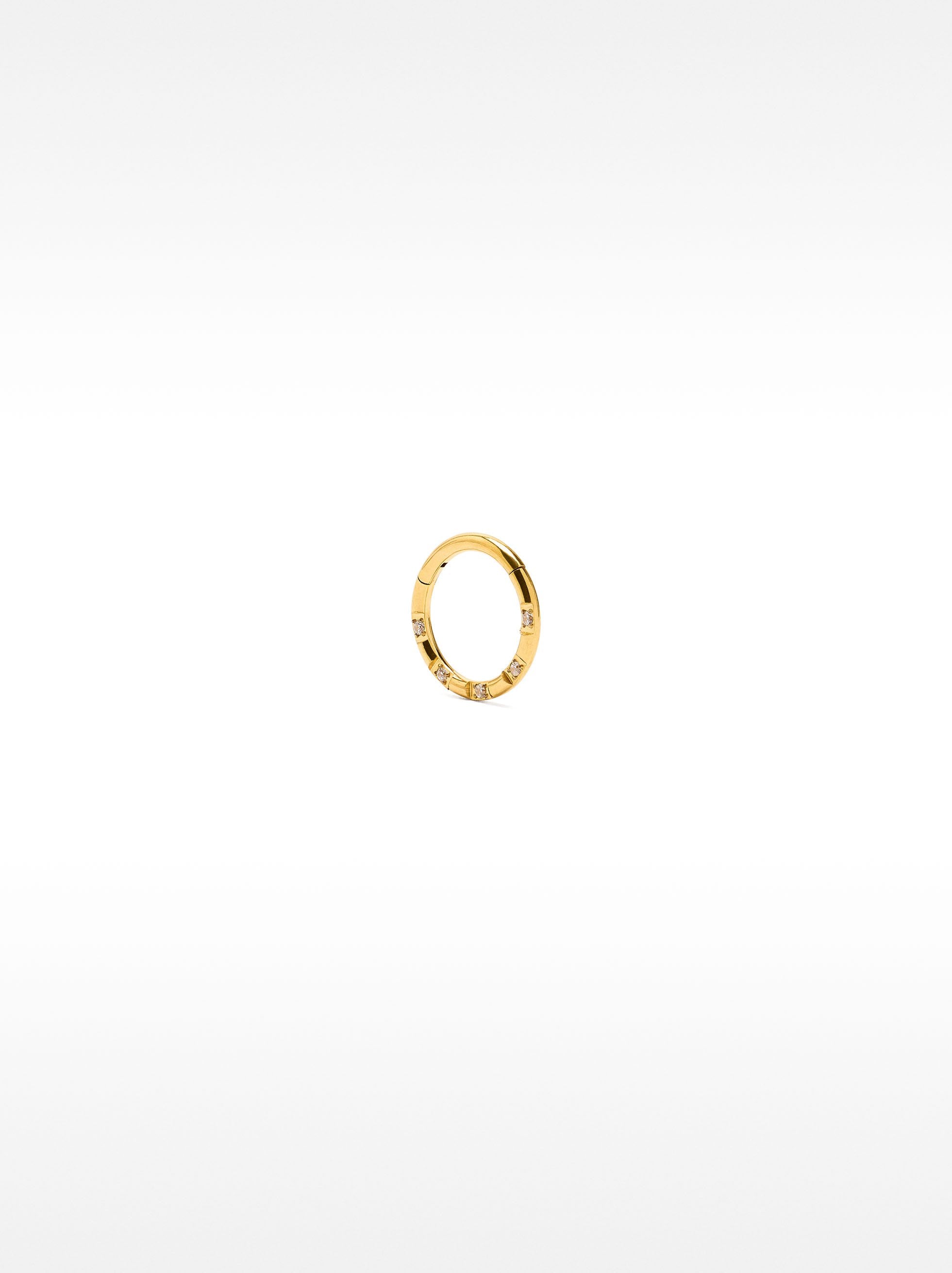 Piercing De Oreja Tipo Aro Con Cristales – Acero Inoxidable