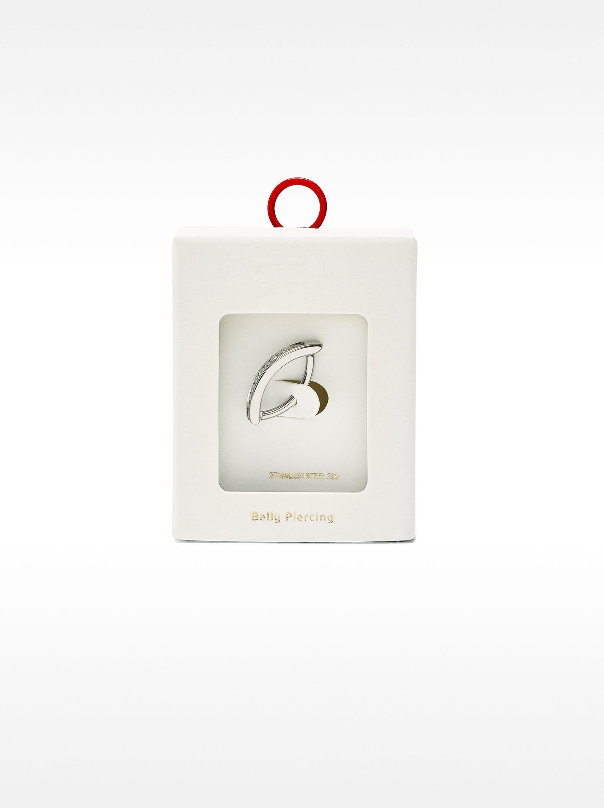 Piercing De Ombligo  Con Arco Y Cristales – Acero Inoxidable