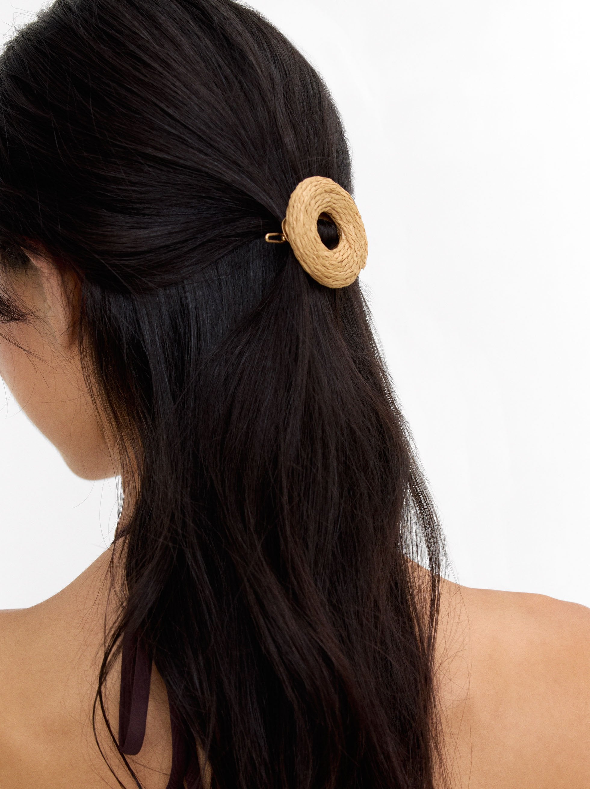 Gancho Para El Cabello Con Efecto Rafia