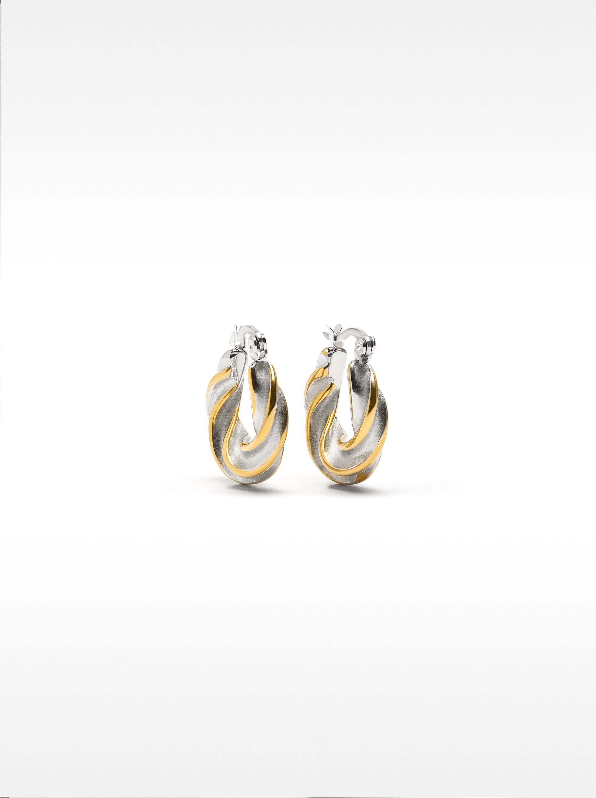 Aros Trenzados Bicolor - Acero Inoxidable