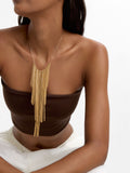 Collar Corto Con Cadenas Largas