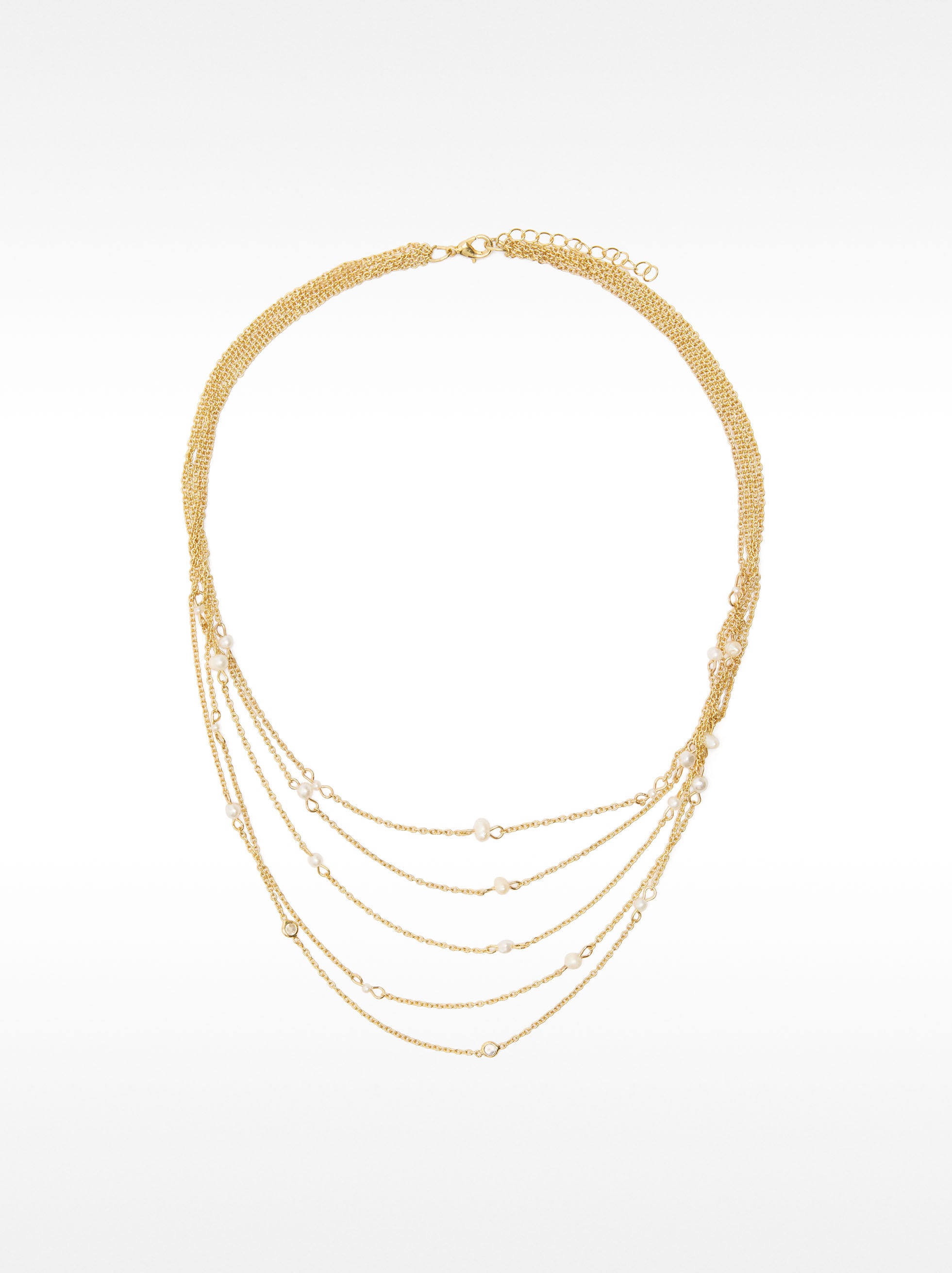 Multicollar De Perlas De Agua Dulce Con Circonitas