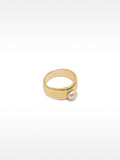 Anillo Irregular Con Perla De Agua Dulce
