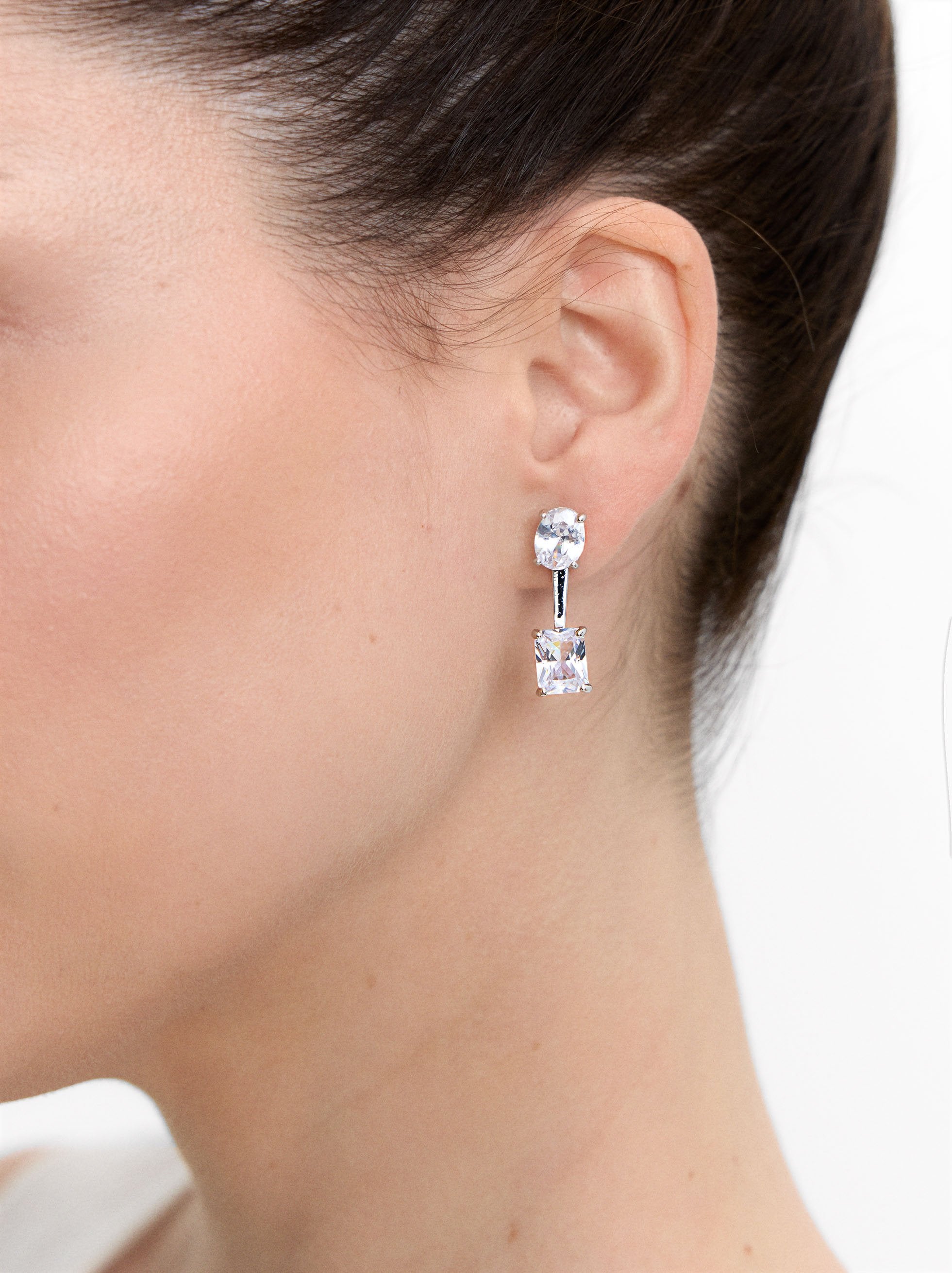 Pendientes Ear Jacket Con Circonitas