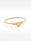 Pulsera Rígida Con Corazón - Acero Inoxidable