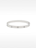 Pulsera Rígida Con Cristales - Acero Inoxidable