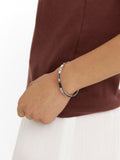 Pulsera Rígida Con Cristales - Acero Inoxidable