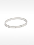 Pulsera Rígida Con Cristales - Acero Inoxidable