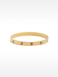 Pulsera Rígida Con Cristales - Acero Inoxidable
