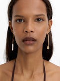Pendientes Largos Con Perlas De Agua Dulce Y Piedras