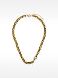 Collar Corto De Eslabones Bicolor - Acero Inoxidable