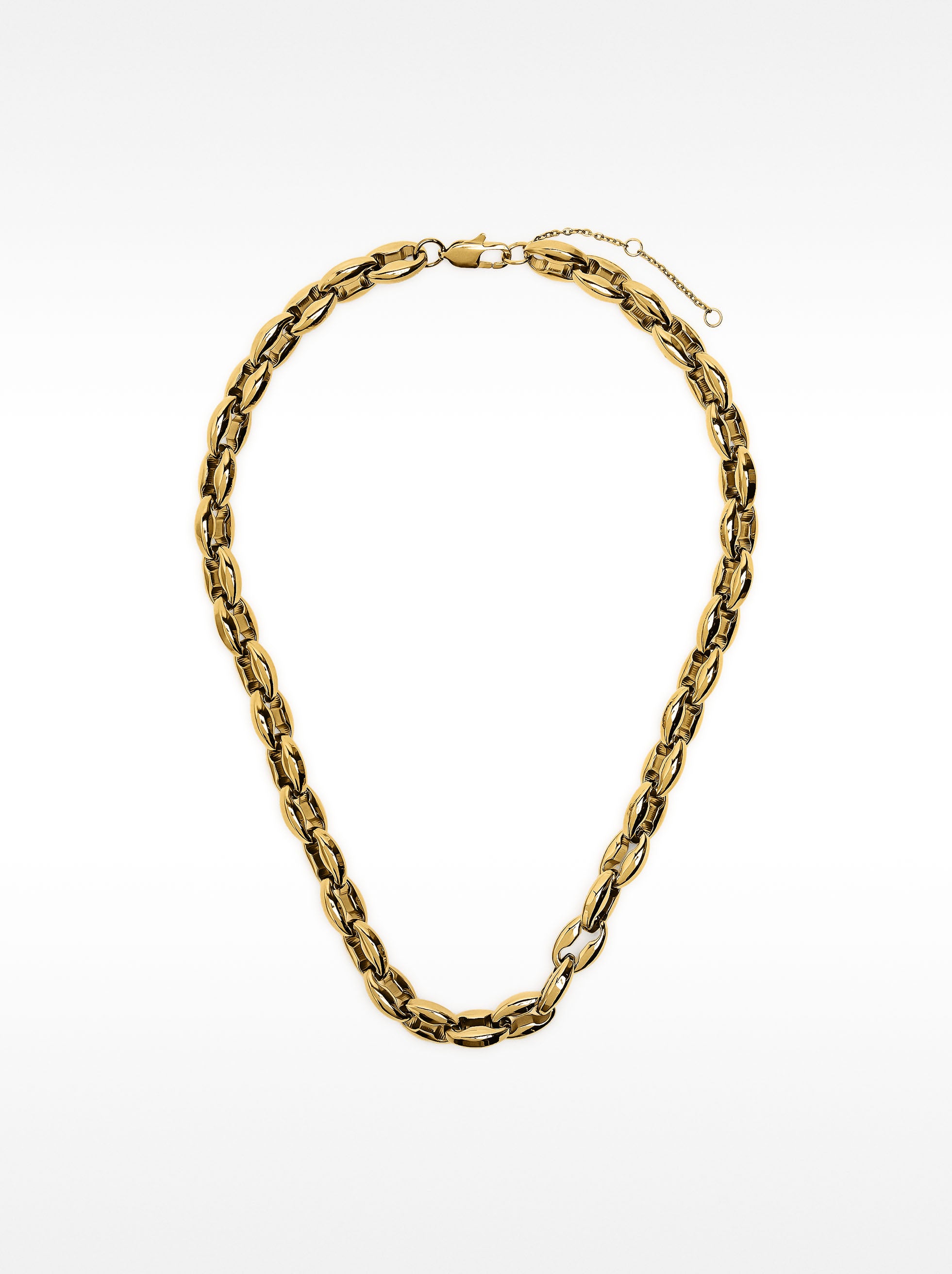 Collar Corto De Eslabones Bicolor - Acero Inoxidable