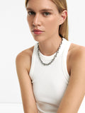Collar Corto De Eslabones Bicolor - Acero Inoxidable