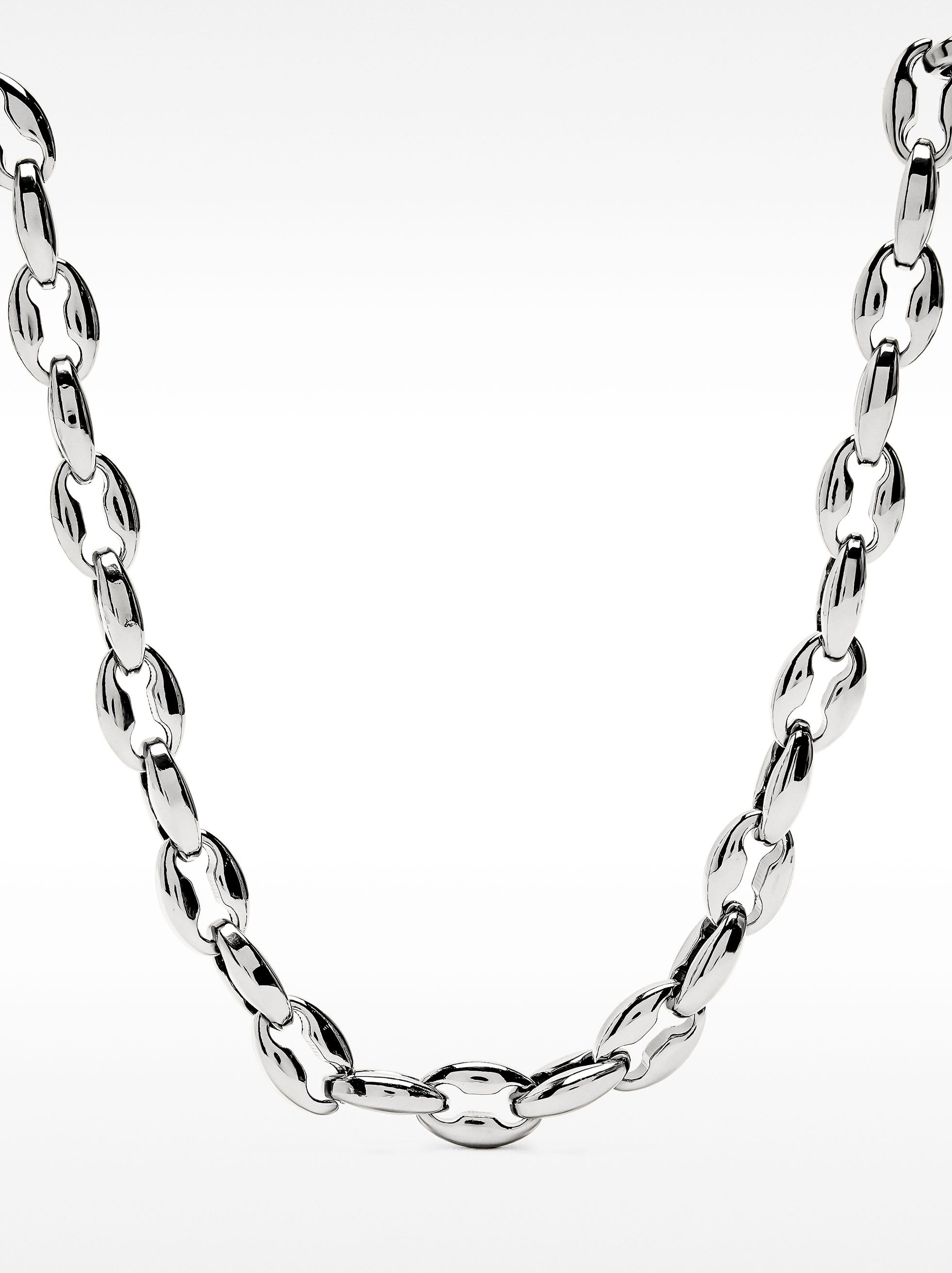 Collar Corto De Eslabones Bicolor - Acero Inoxidable
