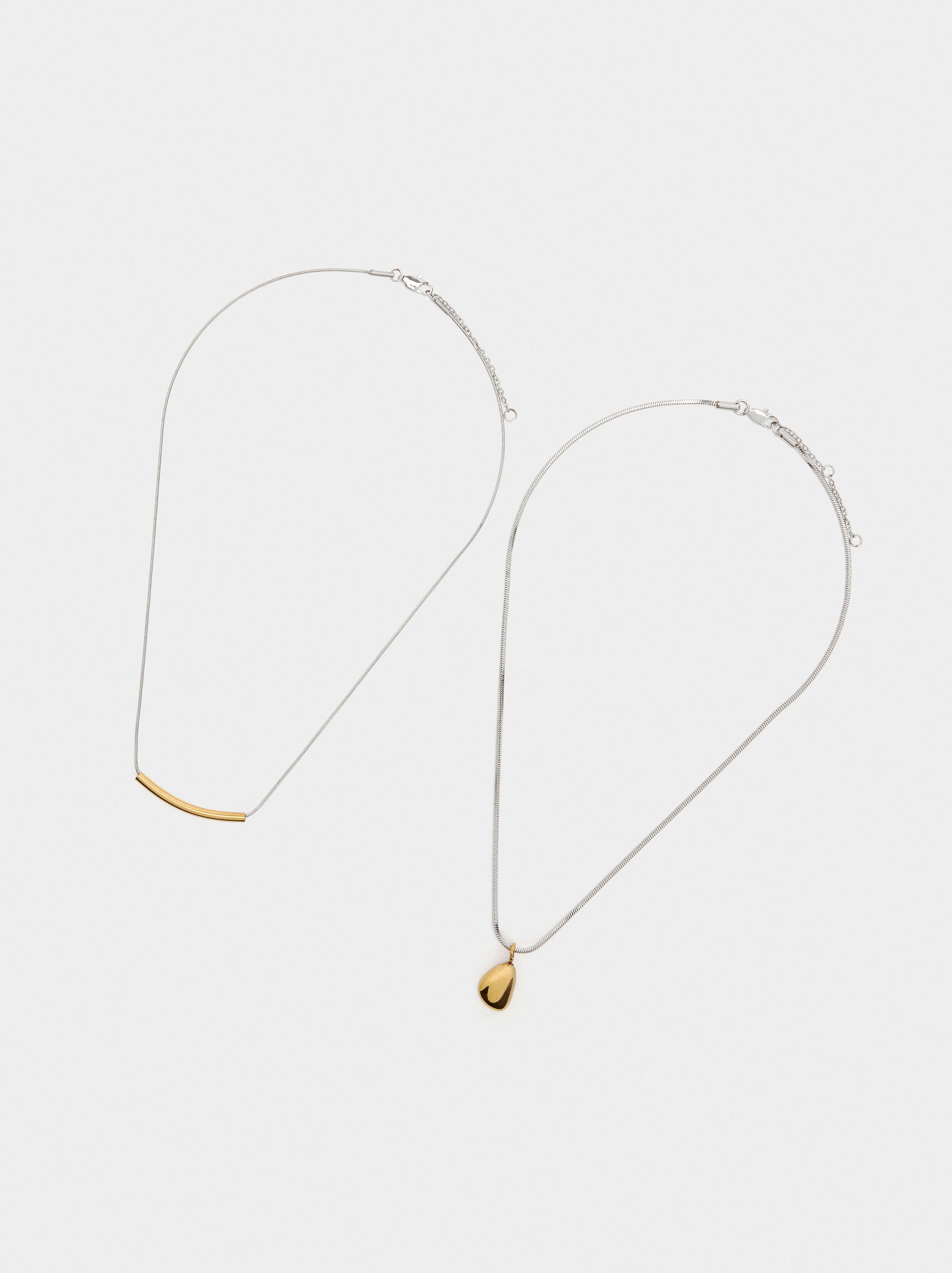 Set De Collares Con Colgante - Acero Inoxidable