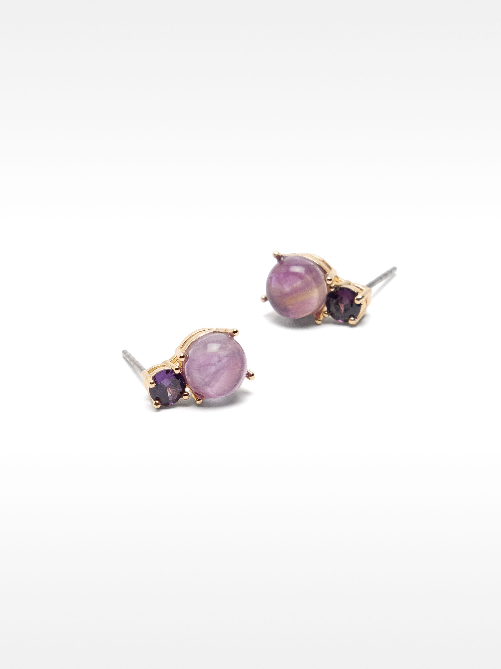 Pendientes Cortos Con Piedras Y Circonitas