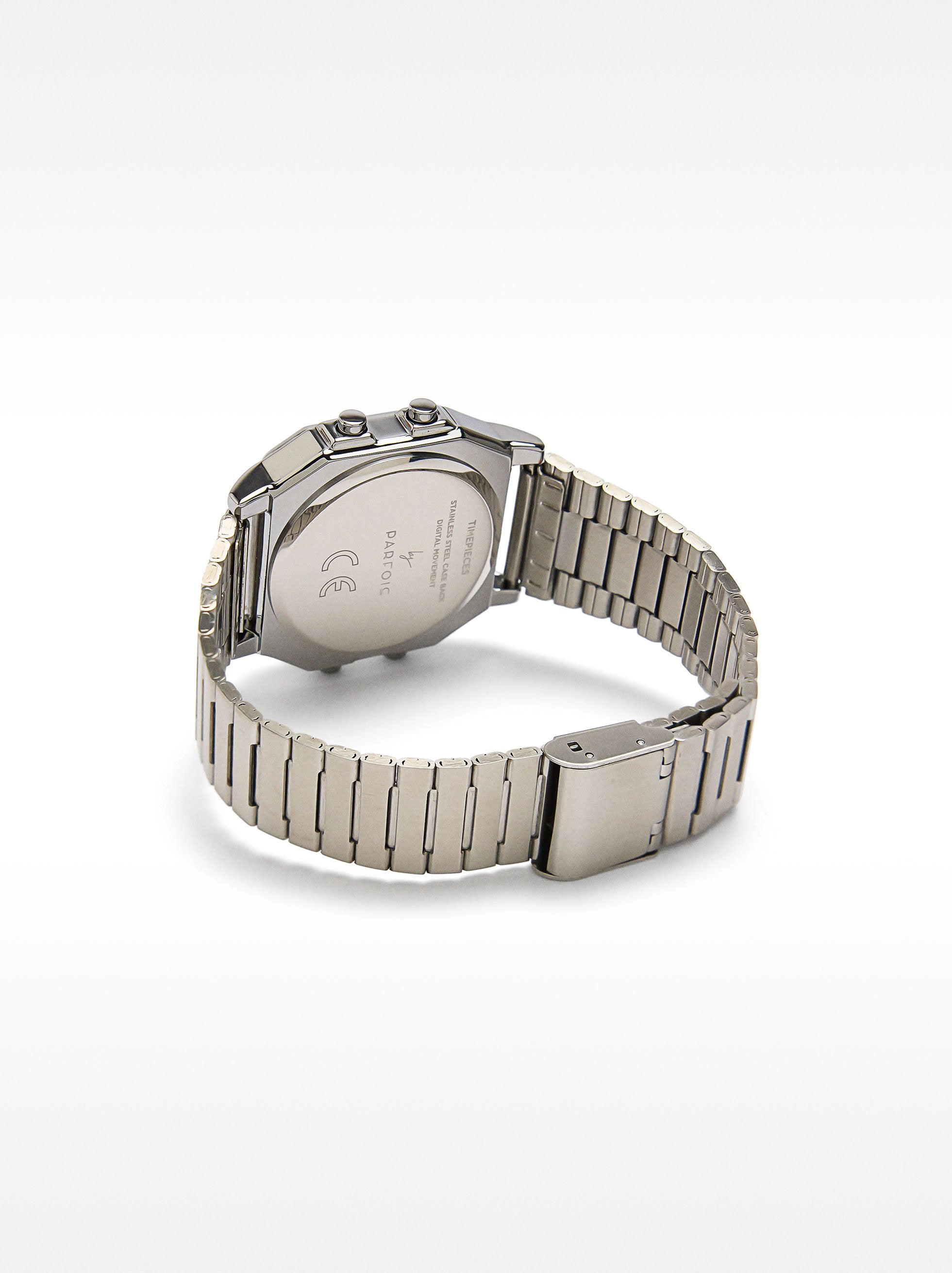 Reloj Digital Con Pulsera De Acero Inoxidable