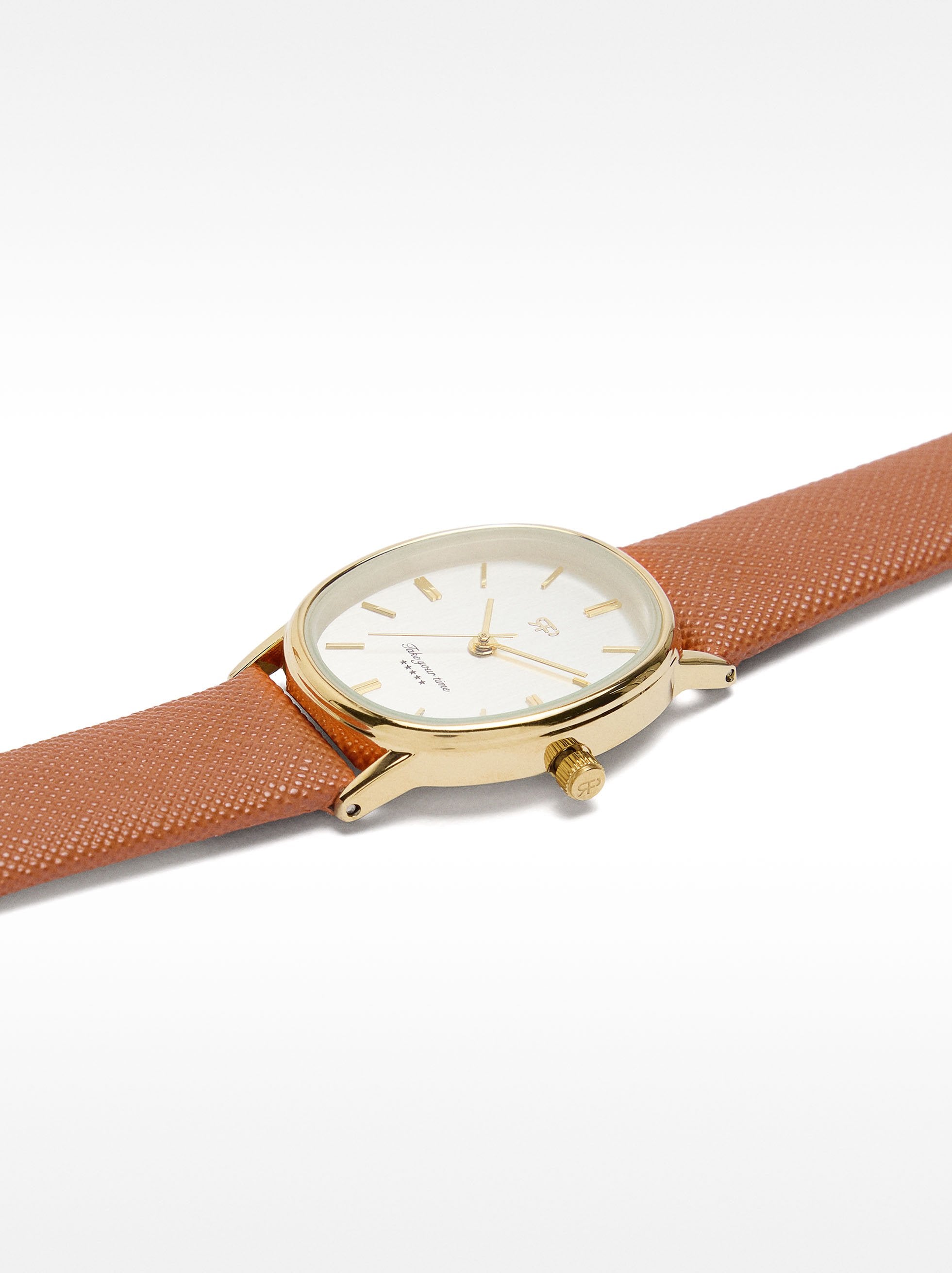 Reloj Ovalado Correa Con Textura