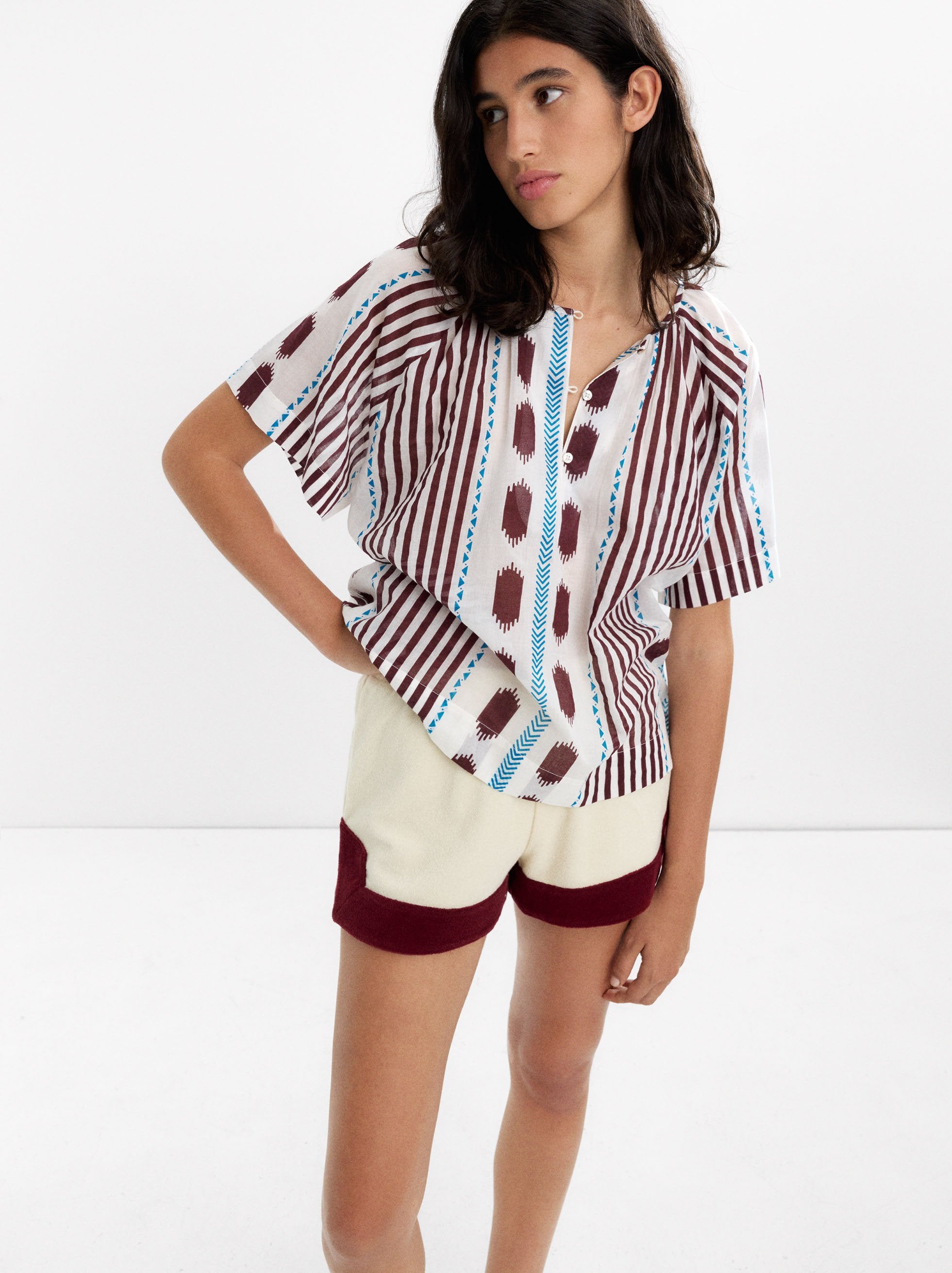 Blusa Estampada 100% De Algodón