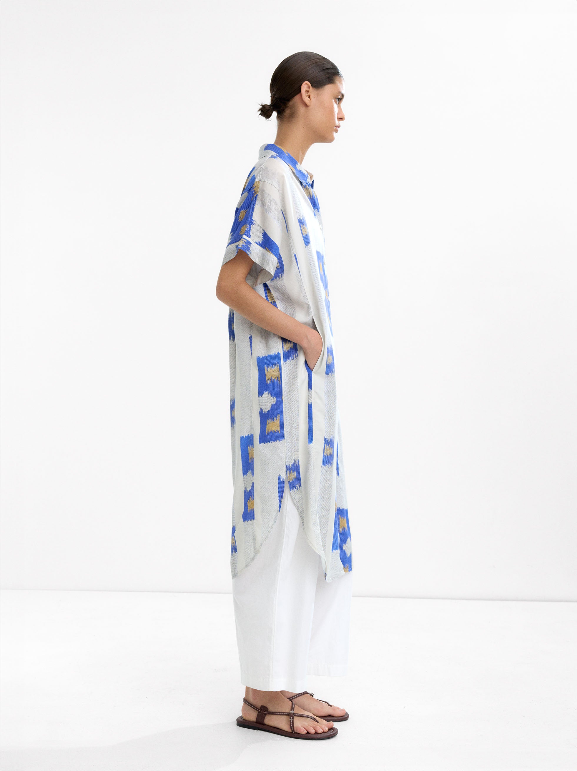 Vestido Camisero Estampado 100% Lyocell
